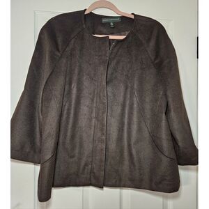 Harve Benard Women's SZ XL Jacket Top Zip Pockets "Flannel‎ Feel" Vintage